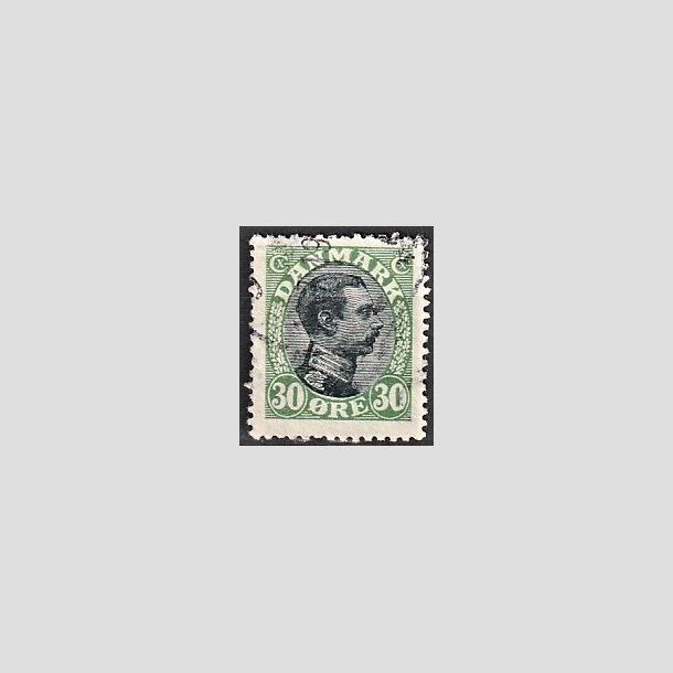 FRIMRKER DANMARK | 1918-20 - AFA 103 - Chr. X 30 re grn/sort - Stemplet