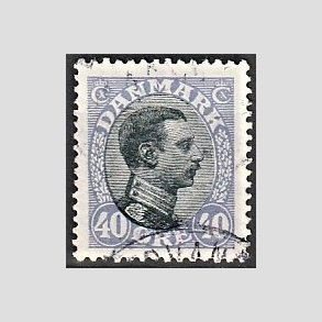 FRIMRKER DANMARK | 1918-20 - AFA 105a - Chr. X 40 re bllilla/sort - Stemplet