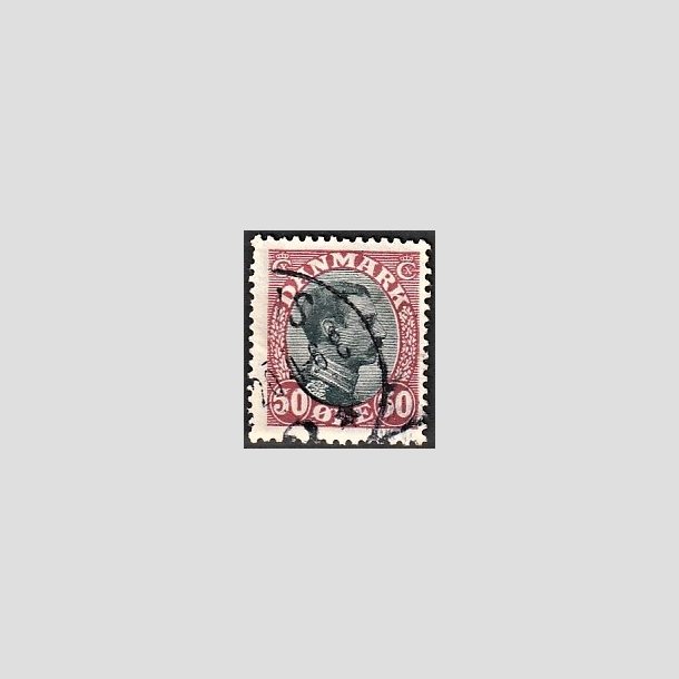 FRIMRKER DANMARK | 1918-20 - AFA 106 - Chr. X 50 re vinrd/sort - Stemplet