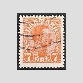 FRIMRKER DANMARK | 1918-20 - AFA 098 - Chr. X 7 re orange - Stemplet