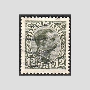 FRIMRKER DANMARK | 1918-20 - AFA 100 - Chr. X 12 re oliven - Stemplet