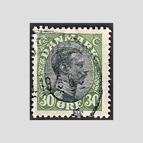 FRIMRKER DANMARK | 1918-20 - AFA 103 - Chr. X 30 re grn/sort - Stemplet