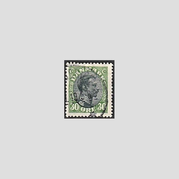 FRIMRKER DANMARK | 1918-20 - AFA 103 - Chr. X 30 re grn/sort - Stemplet