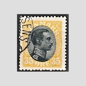 FRIMRKER DANMARK | 1918-20 - AFA 104 - Chr. X 35 re gul/sort - Stemplet