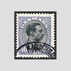 FRIMRKER DANMARK | 1918-20 - AFA 105a - Chr. X 40 re bllilla/sort - Stemplet