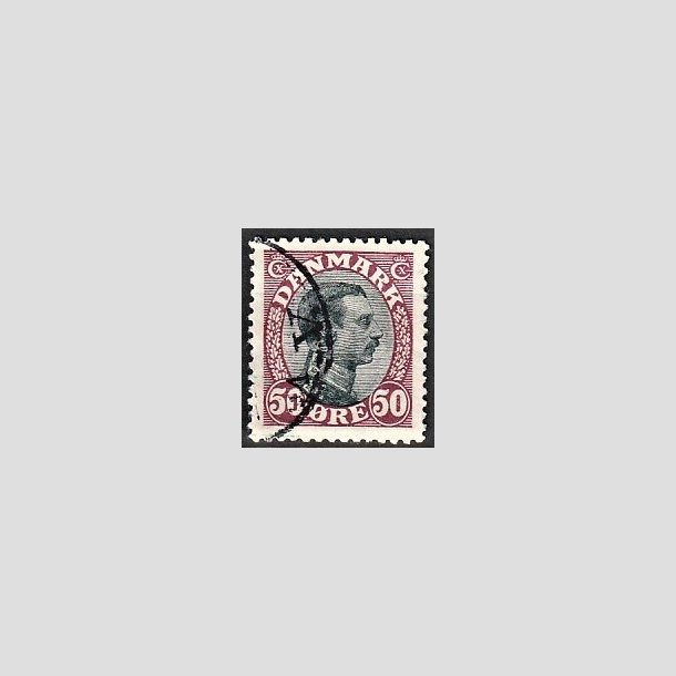 FRIMRKER DANMARK | 1918-20 - AFA 106 - Chr. X 50 re vinrd/sort - Stemplet