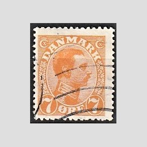 FRIMRKER DANMARK | 1918-20 - AFA 098 - Chr. X 7 re orange - Stemplet