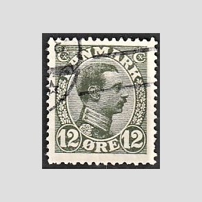FRIMRKER DANMARK | 1918-20 - AFA 100 - Chr. X 12 re oliven - Stemplet