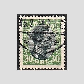 FRIMRKER DANMARK | 1918-20 - AFA 103 - Chr. X 30 re grn/sort - Stemplet