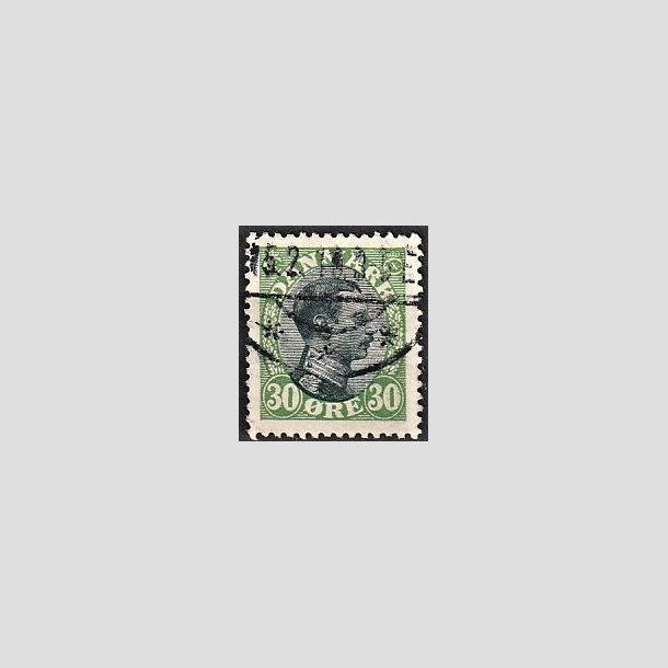 FRIMRKER DANMARK | 1918-20 - AFA 103 - Chr. X 30 re grn/sort - Stemplet