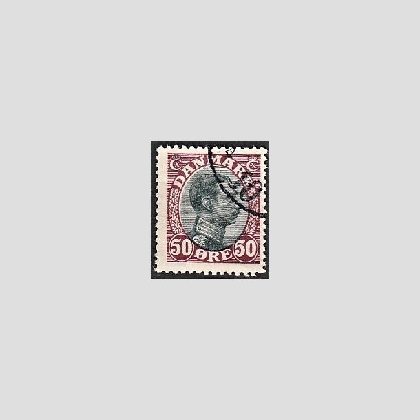 FRIMRKER DANMARK | 1918-20 - AFA 106 - Chr. X 50 re vinrd/sort - Stemplet