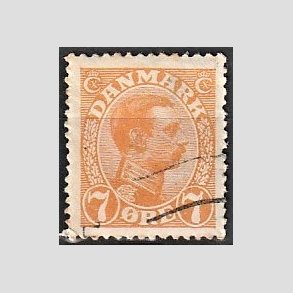 FRIMRKER DANMARK | 1918-20 - AFA 098 - Chr. X 7 re orange - Stemplet