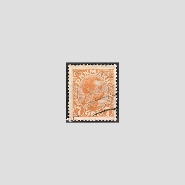 FRIMRKER DANMARK | 1918-20 - AFA 098 - Chr. X 7 re orange - Stemplet