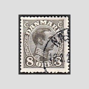 FRIMRKER DANMARK | 1918-20 - AFA 099 - Chr. X 8 re gr - Stemplet