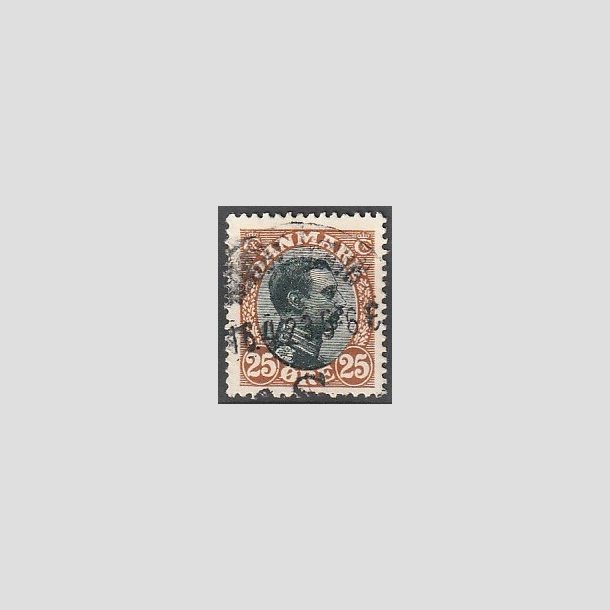 FRIMRKER DANMARK | 1918-20 - AFA 101 - Chr. X 25 re brun/sort - Stemplet