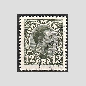 FRIMRKER DANMARK | 1918-20 - AFA 100 - Chr. X 12 re oliven - Stemplet