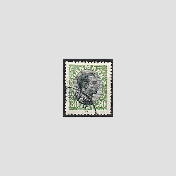 FRIMRKER DANMARK | 1918-20 - AFA 103 - Chr. X 30 re grn/sort - Stemplet