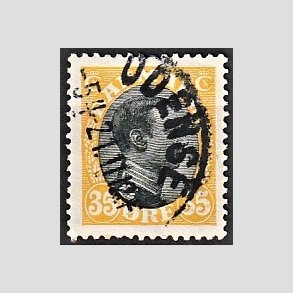 FRIMRKER DANMARK | 1918-20 - AFA 104 - Chr. X 35 re gul/sort - Stemplet