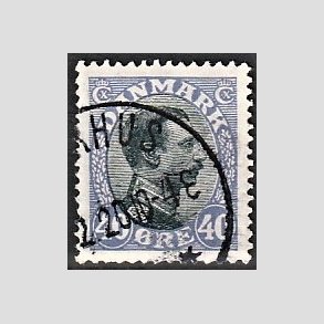 FRIMRKER DANMARK | 1918-20 - AFA 105a - Chr. X 40 re bllilla/sort - Stemplet