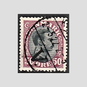 FRIMRKER DANMARK | 1918-20 - AFA 106 - Chr. X 50 re vinrd/sort - Stemplet