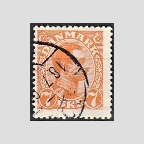FRIMRKER DANMARK | 1918-20 - AFA 098 - Chr. X 7 re orange - Stemplet