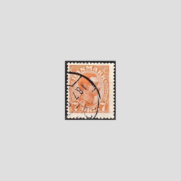 FRIMRKER DANMARK | 1918-20 - AFA 098 - Chr. X 7 re orange - Stemplet