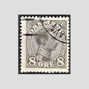 FRIMRKER DANMARK | 1918-20 - AFA 099 - Chr. X 8 re gr - Stemplet