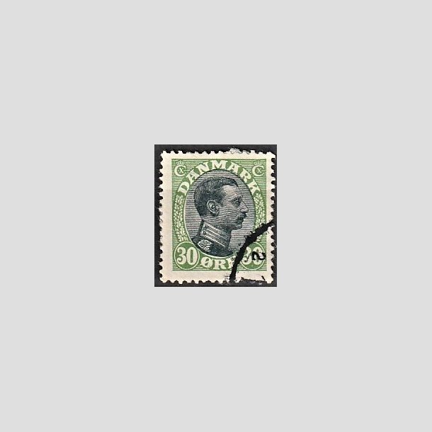 FRIMRKER DANMARK | 1918-20 - AFA 103 - Chr. X 30 re grn/sort - Stemplet