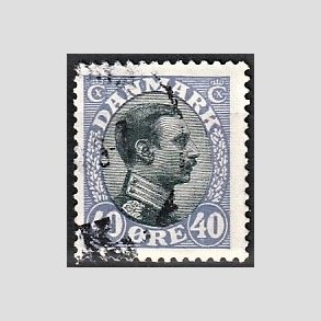 FRIMRKER DANMARK | 1918-20 - AFA 105a - Chr. X 40 re bllilla/sort - Stemplet