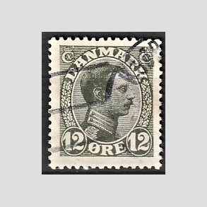 FRIMRKER DANMARK | 1918-20 - AFA 100 - Chr. X 12 re oliven - Stemplet