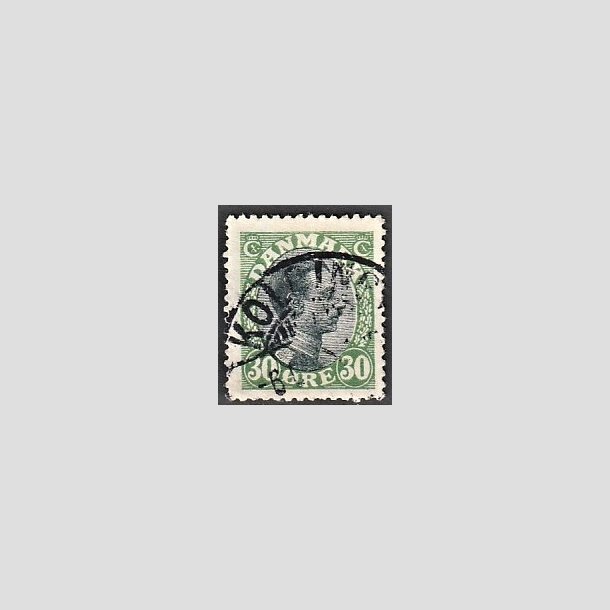 FRIMRKER DANMARK | 1918-20 - AFA 103 - Chr. X 30 re grn/sort - Stemplet