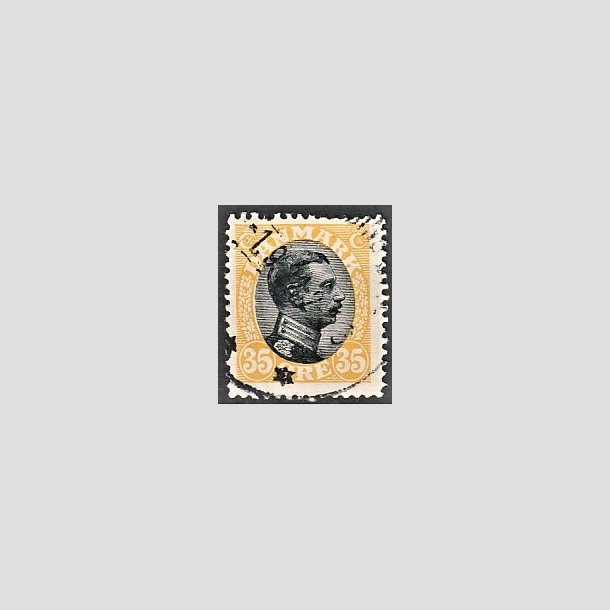 FRIMRKER DANMARK | 1918-20 - AFA 104 - Chr. X 35 re gul/sort - Stemplet