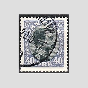 FRIMRKER DANMARK | 1918-20 - AFA 105a - Chr. X 40 re bllilla/sort - Stemplet