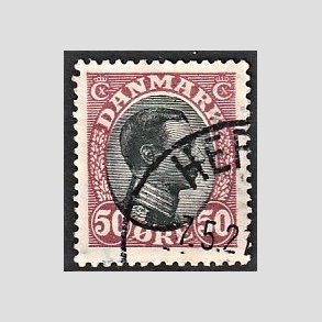FRIMRKER DANMARK | 1918-20 - AFA 106 - Chr. X 50 re vinrd/sort - Stemplet
