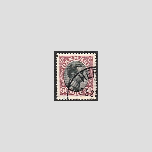 FRIMRKER DANMARK | 1918-20 - AFA 106 - Chr. X 50 re vinrd/sort - Stemplet