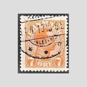 FRIMRKER DANMARK | 1918-20 - AFA 098 - Chr. X 7 re orange - Stemplet
