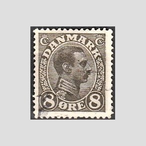 FRIMRKER DANMARK | 1918-20 - AFA 099 - Chr. X 8 re gr - Stemplet