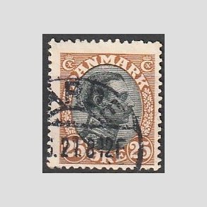 FRIMRKER DANMARK | 1918-20 - AFA 101 - Chr. X 25 re brun/sort - Stemplet
