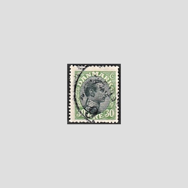 FRIMRKER DANMARK | 1918-20 - AFA 103 - Chr. X 30 re grn/sort - Stemplet