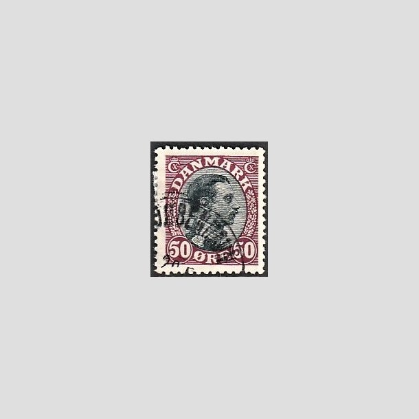 FRIMRKER DANMARK | 1918-20 - AFA 106 - Chr. X 50 re vinrd/sort - Stemplet