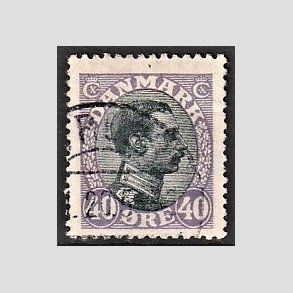 FRIMRKER DANMARK | 1918-20 - AFA 105 - Chr. X 40 re lilla/sort - Stemplet