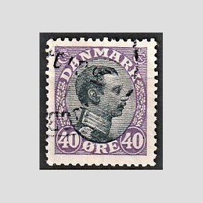 FRIMRKER DANMARK | 1918-20 - AFA 105 - Chr. X 40 re lilla/sort - Stemplet