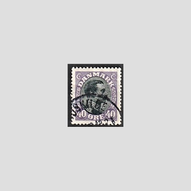 FRIMRKER DANMARK | 1918-20 - AFA 105 - Chr. X 40 re lilla/sort - Stemplet