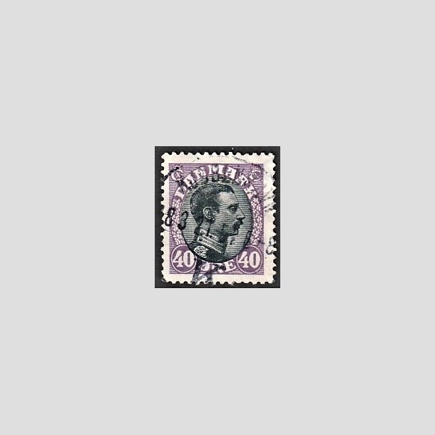 FRIMRKER DANMARK | 1918-20 - AFA 105 - Chr. X 40 re lilla/sort - Stemplet