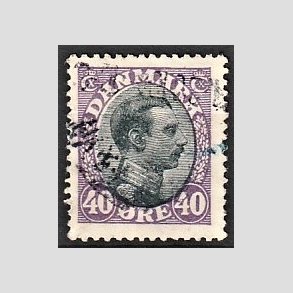 FRIMRKER DANMARK | 1918-20 - AFA 105 - Chr. X 40 re lilla/sort - Stemplet