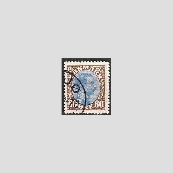 FRIMRKER DANMARK | 1918-20 - AFA 107 - Chr. X 60 re brun/bl - Stemplet