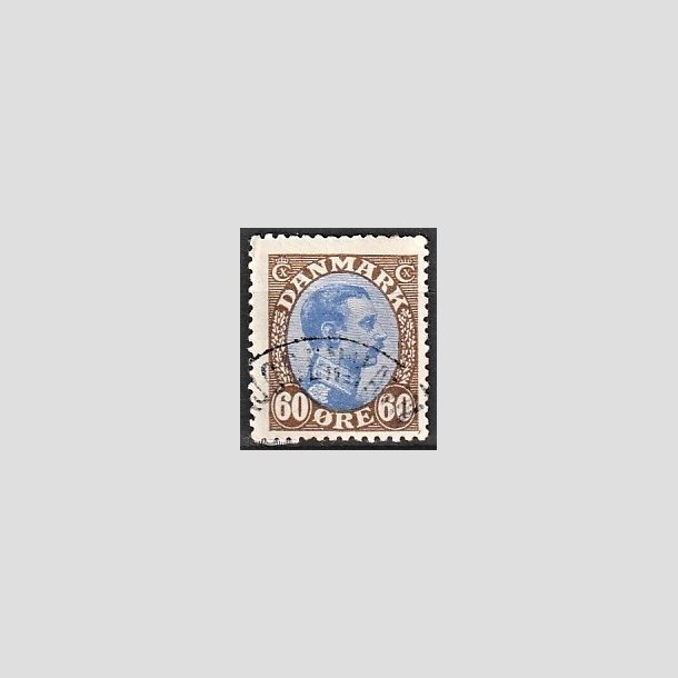 FRIMRKER DANMARK | 1918-20 - AFA 107a - Chr. X 60 re brun/ultramarin - Stemplet