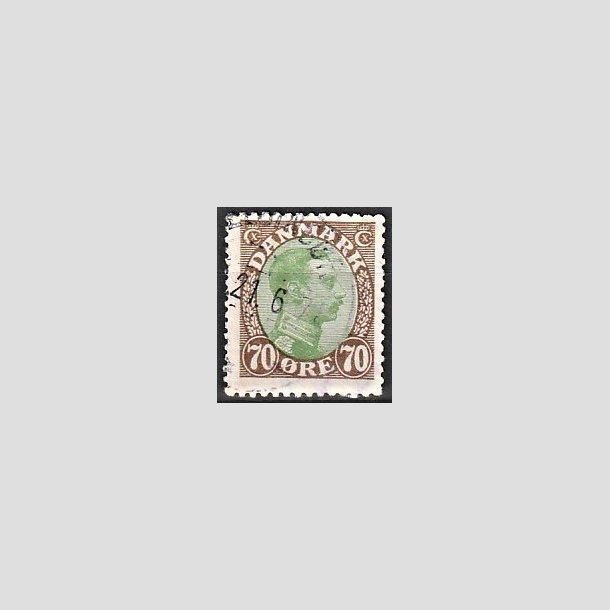 FRIMRKER DANMARK | 1918-20 - AFA 108 - Chr. X 70 re brun/grn - Stemplet