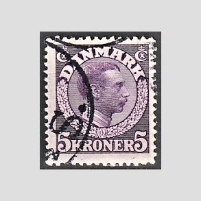 FRIMRKER DANMARK | 1918-20 - AFA 110 - Chr. X 5 Kr. violet - Stemplet