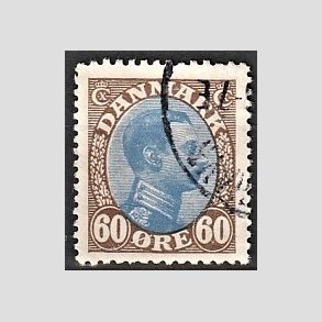 FRIMRKER DANMARK | 1918-20 - AFA 107 - Chr. X 60 re brun/bl - Stemplet